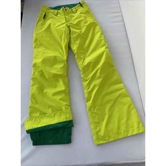 The North Face Dryvent Women's Insulated Ski Snow Pants Size XS Neon Green - Picture 7 of 9